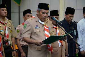 Kakwarda Riau Kasiaruddin Lantik PJ. Bupati Kamsol Sebagai Ka Mabicab Pramuka Kampar