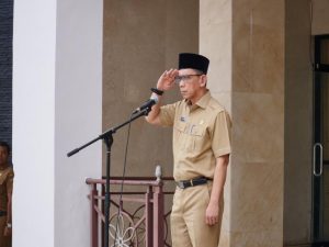 Pembina Apel Gabungan, Pj Sekda Kampar Kembali Tekankan Kedisiplinan