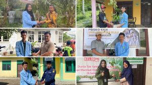 Mahasiswa KKN Integrasi UNRI Desa Salo Timur Bagikan dan Tanam Bibit Pohon Bentuk Aksi Nyata Penghijauan