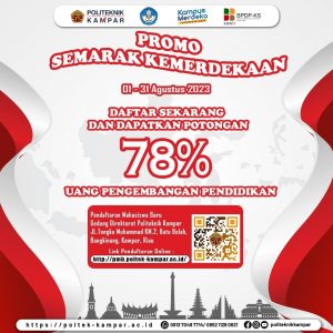 Politeknik Kampar Adakan Promo Khusus Hingga 78% di Bulan Agustus