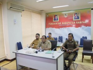 Pemkab Kampar Ikuti Rakor Rutin Pengendalian Inflasi Secara Virtual.