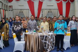 Pisah Sambut Dandim 0313/KPR, Letkol Inf Mulyadi Kepada Letkol Inf Setiawan Hadi Nugroho di Balai Bupati Kampar.