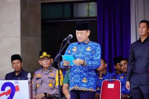 Jadi Inspektur Upacara Dalam HUT Korpri Ke-52, Sekda Kampar: Teruslah Mengabdi Demi Bangsa, KORPRIKAN INDONESIA”.
