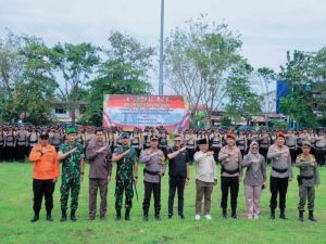 PJ Sekda Hadiri Apel Pengamanan Pemilu 2024, Personel BKO Polda Riau, Polres Kampar