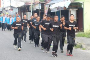 Tingkatkan Sinergitas, Satpol PP Kampar Laksanakan Olahraga Bersama Kodim 0313/KPR.