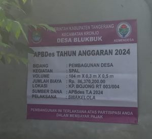 Diduga Demi Meraup Keuntungan Pembangunan SPAL di Desa Belukbuk Asal Jadi