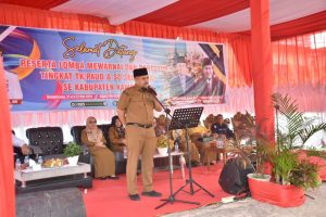 Plt Kadispersip Kampar Buka Secara Resmi Lomba Mewarnai Dan Bertutur Tingkat TK/Paud, SD/MI Se Kabupaten Kampar