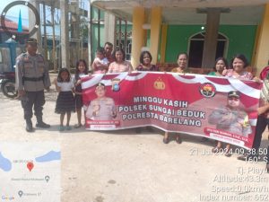 Kegiatan Minggu Kasih Polsek Sungai Beduk Polresta Barelang bersama Jemaat Gereja GBI Agape Sungai Daun Kel. Tanjung Piayu