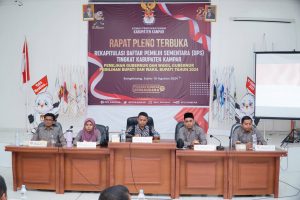 KPU kabupaten Kampar Gelar Rekapitulasi DPS Pemilihan Kepala Daerah Tahun 2024.