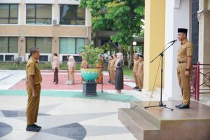 Pj Sekda Kampar Mengajak ASN, THL Menjunjung Tinggi Nilai Baik Tunaikan Tugas Dengan Kejujuran, Berintegritas, Efektif Dan Efesien.