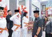Bupati Kampar Kukuhkan Pasukan Pengibar Bendera Pusaka (PASKIBRAKA) Kabupaten Kampar Tahun 2025.