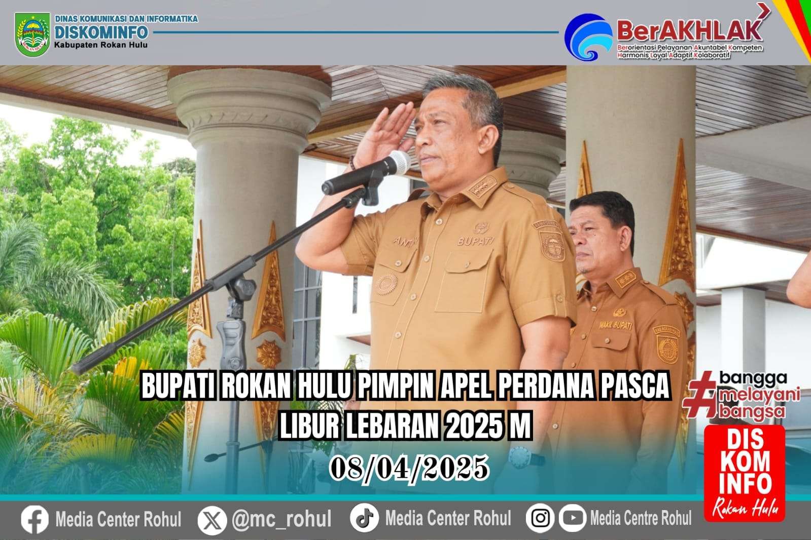 Bupati Rohul Pimpin Apel Perdana Pasca Idul Fitri, Tekankan Disiplin ASN