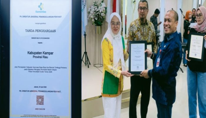 Pemkab Kabupaten Kampar Raih Predikat Terbaik I Nasional Sektor Imunisasi Kesehatan