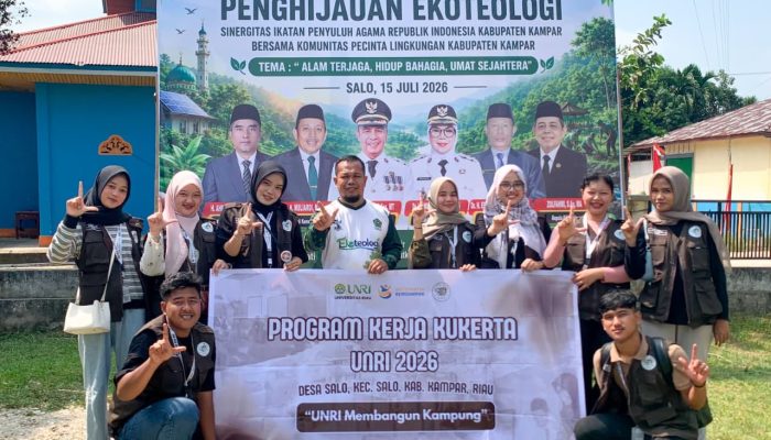 Mahasiswa KUKERTA UNRI Desa Salo 2026 Membersamai Gerakan Penghijauan Ekoteologi Kampar: Aksi Nyata Pelestarian Lingkungan Berbasis Nilai Agama dan Kebersamaan