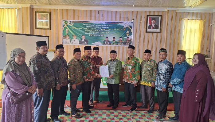 MUSCAB DPC FKDT Kabupaten Rokan Hilir Berjalan Sukses H. Jefrizal, S.H.I., M.M. Kembali Terpilih Pimpin DPC FKDT Rokan Hilir Periode 2026–2031