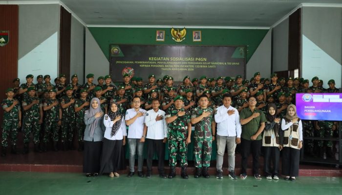 BNK Kampar Perkuat Sinergi dengan TNI, Sosialisasikan P4GN kepada Prajurit Yonif 132/Bima Sakti